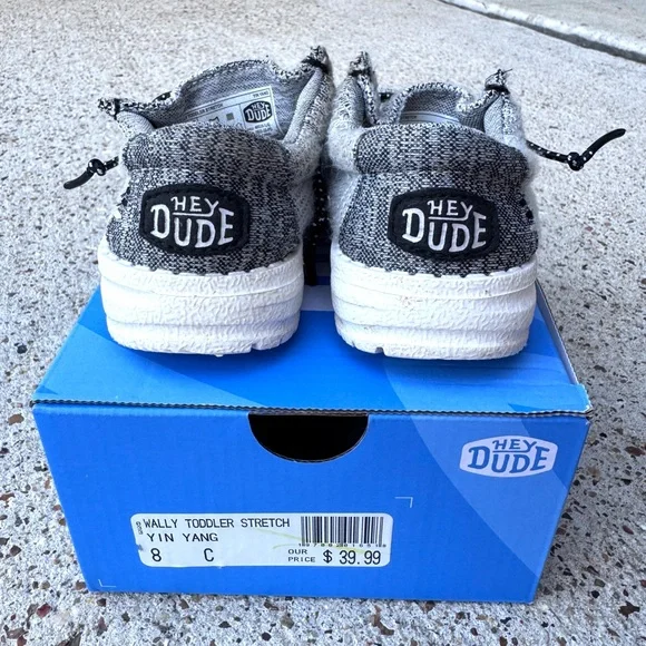 Hey Dude Toddler Shoes - Gray and White - Picture 1 of 5